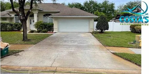 Before: concrete driveway