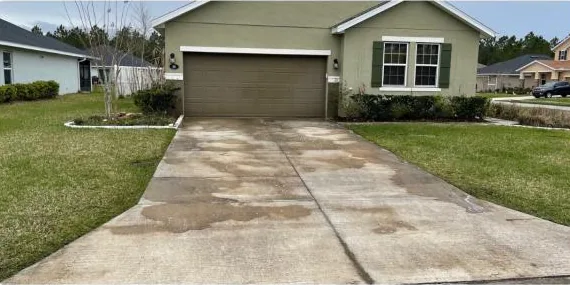Before: concrete driveway