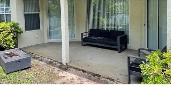 After: screened lanai floor, cleaned