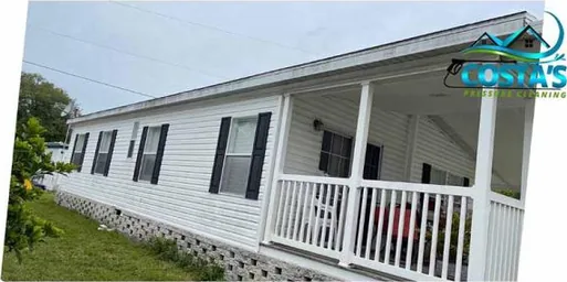 Before: manufactured home with a front porch