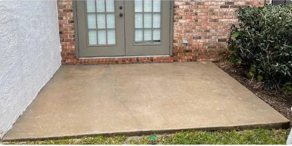 After: patio outside French doors, cleaned