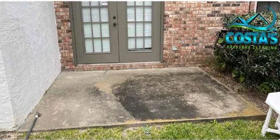 Before: patio outside French doors