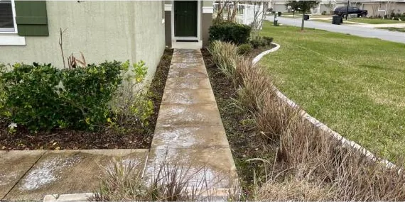 Before: narrow side walkway